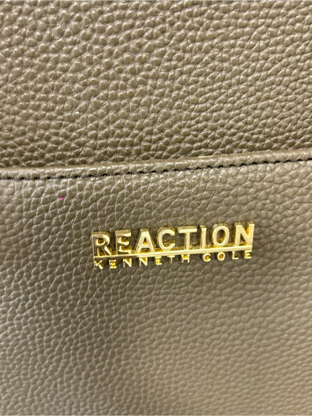 Kenneth Cole Reaction Olive Green Pebbled Tote - Picture 3 of 8